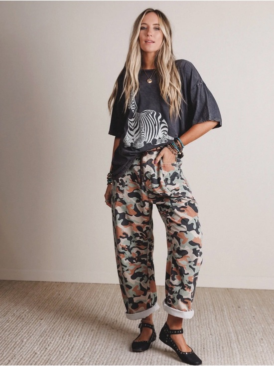 Three Bird Nest Pants - Three Bird Nest Golden Thistle Wide-Leg Camo Pants NWT Size Small